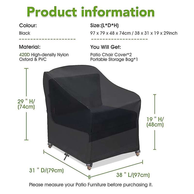 Covers,2 Pack Waterproof Outdoor Lounge Deep Seat Covers,Outdoor Lawn Patio Furniture Covers,38X31X2