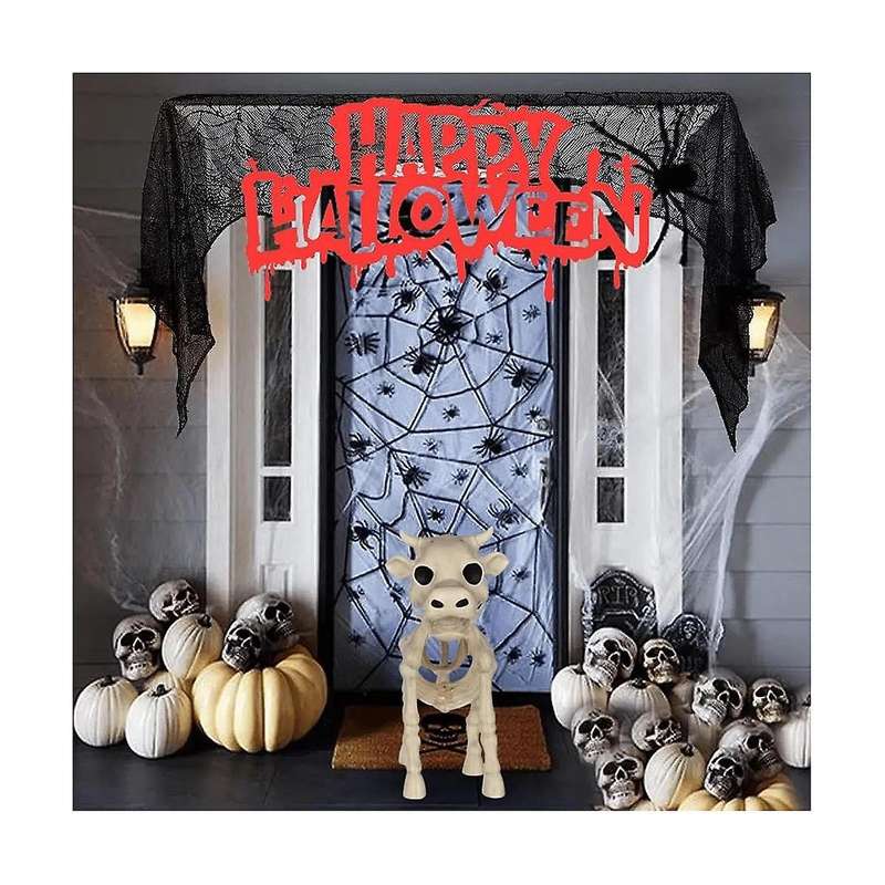 Cow Skeleton Halloween Decoration, Halloween Cow Skeleton, Cow Skull Halloween Haunted Skeleton, Hal