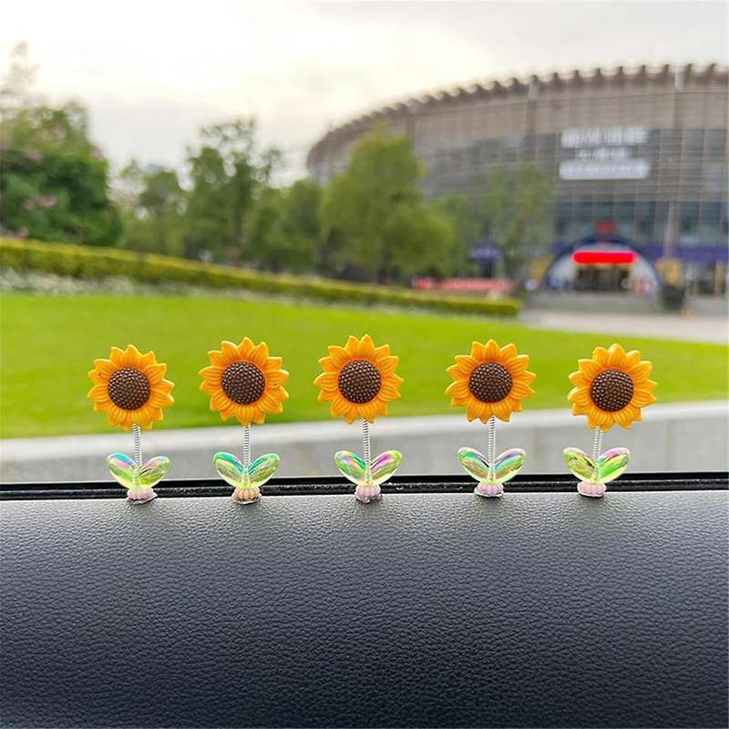 Cozy Home Sunflower, Sunny Ornaments Sunflower for Car, Car Interior Ornament, Car Mounted Spring Or