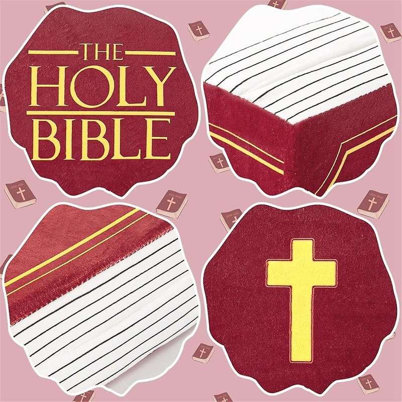 Cozy Faith Bible Pillow - Plush Book Shape with Bible Verse, Perfect Christian Gift for Kids and Adu