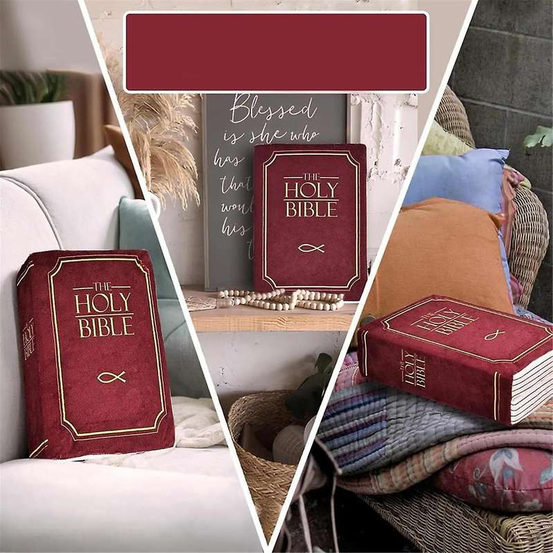 Cozy Faith Bible Pillow - Plush Book Shape with Bible Verse, Perfect Christian Gift for Kids and Adu