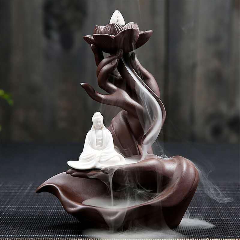 C-purple Sand Backflow Incense Stove, Buddhist Hand Home Fragrance Stove Incense Insert Plate Access
