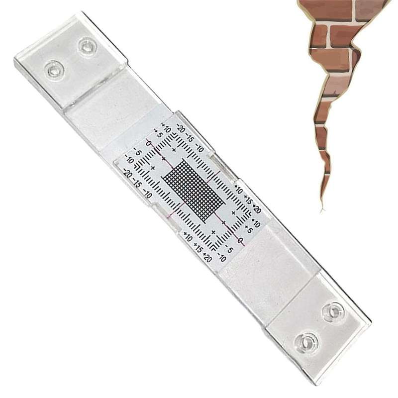 Crack Monitoring Record, 3Pcs Crack Measurement Tool, Crack Width Gauge, Clear Acrylic Corner Crack