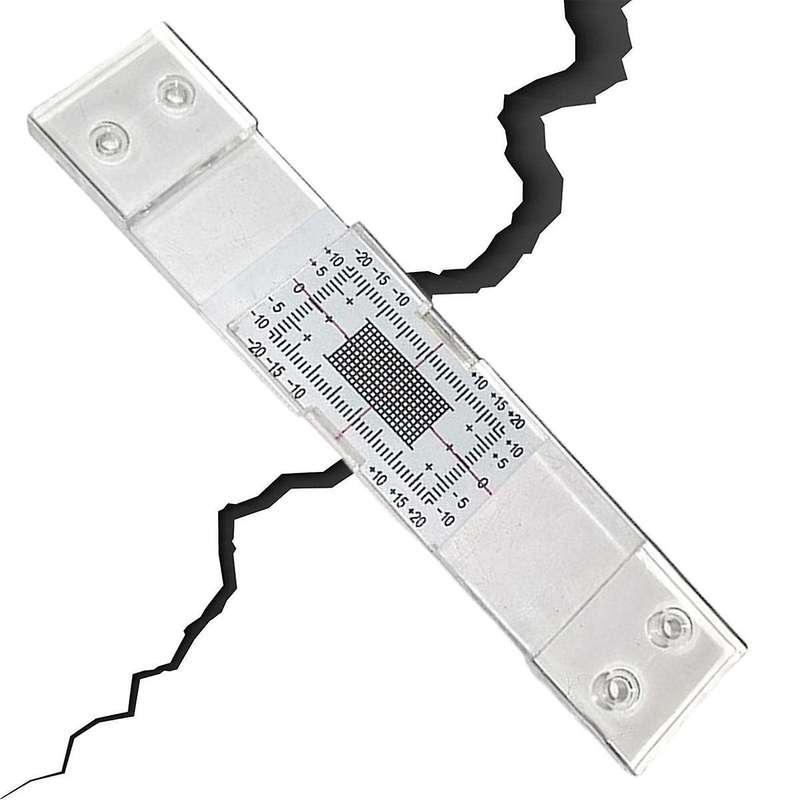 Crack Monitoring Record, 3Pcs Crack Measurement Tool, Crack Width Gauge, Clear Acrylic Corner Crack