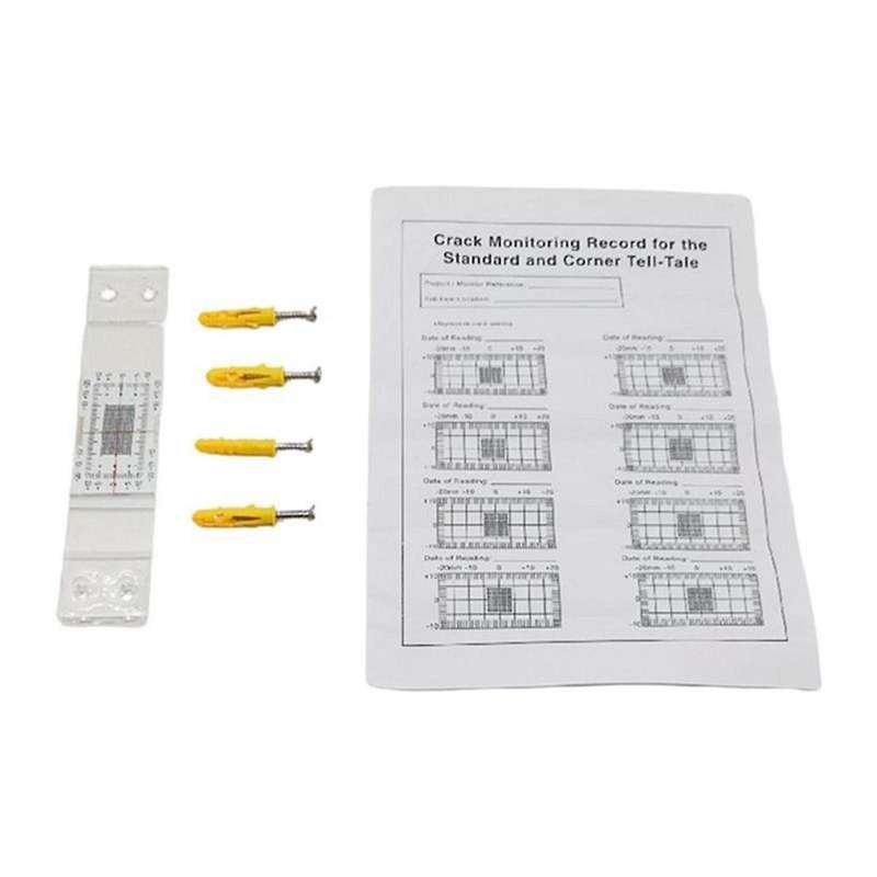 Crack Monitoring Record, 1Pcs Crack Measurement Tool, Crack Width Gauge, Clear Acrylic Corner Crack