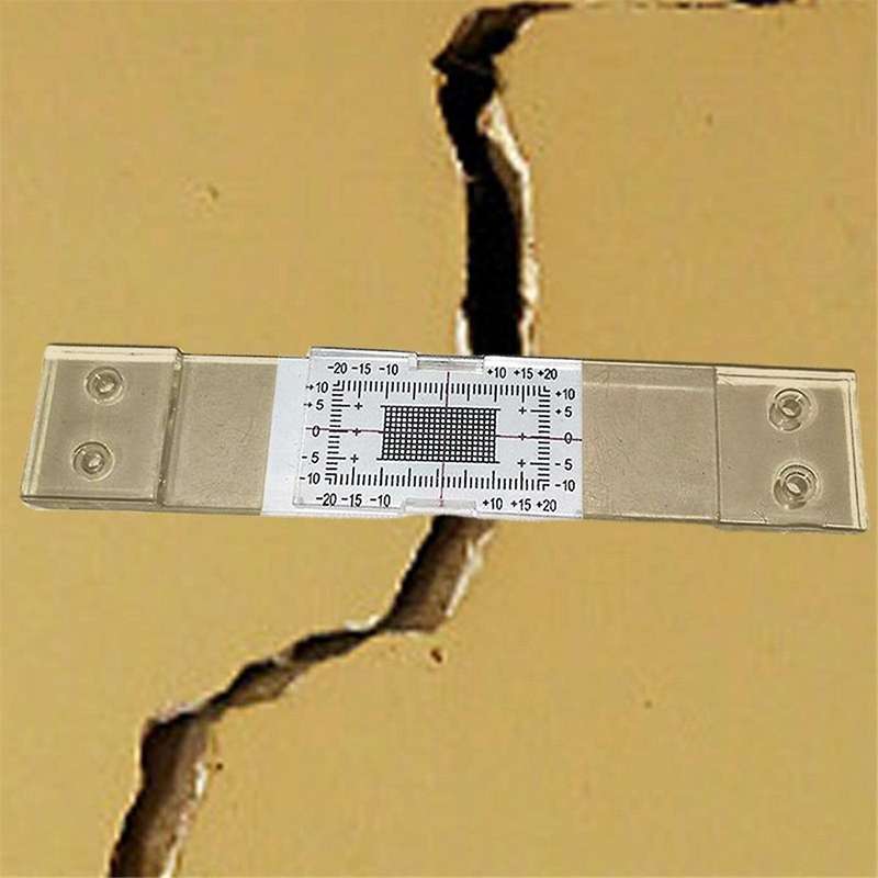 Crack Monitoring Record, 1Pcs Crack Measurement Tool, Crack Width Gauge, Clear Acrylic Corner Crack