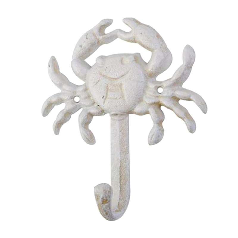 Crab Cast Iron Decorative Wall Hooks Coats Hats Towels Hooks Beach Ocean Theme Chic Metal Hooks