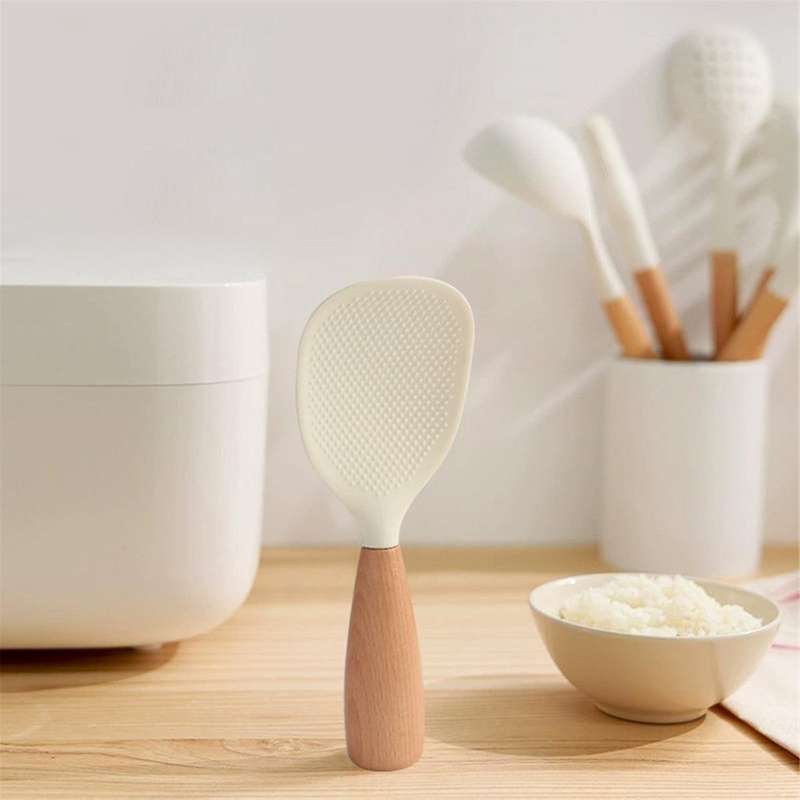 Creamy White Silicone Rice Shovel Internet Celebrity Non-Stick Rice Spoon Rice Cooker Special Rice S