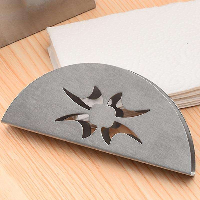 Creative Paper Towel Holder Stainless Steel Napkin Holder Fanshaped Organizer Container Home Party