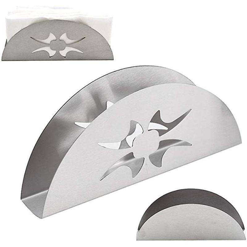 Creative Paper Towel Holder Stainless Steel Napkin Holder Fanshaped Organizer Container Home Party
