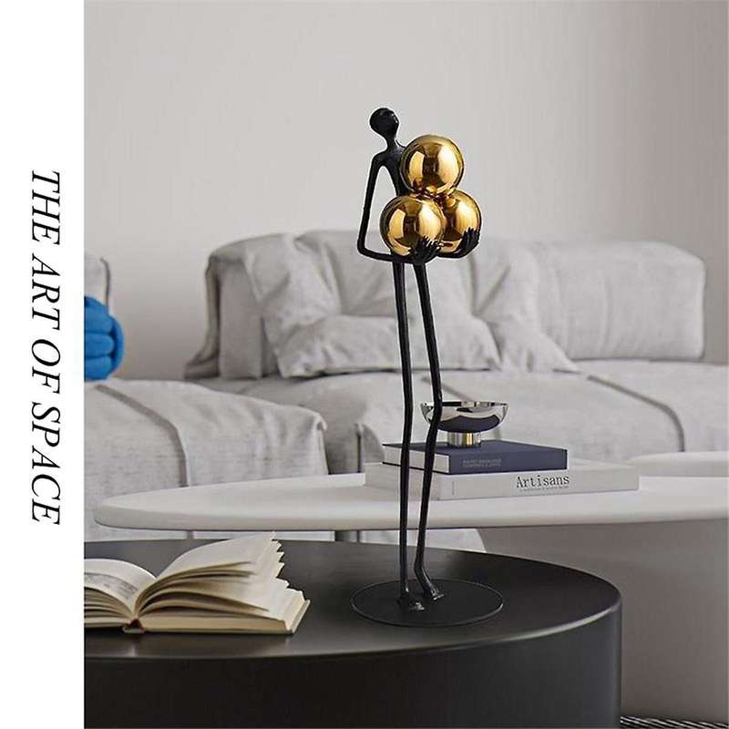 Creativity Figure Statue Modern Abstract Art Metal Iron Art Sculpture Home Decoration Living Room Be