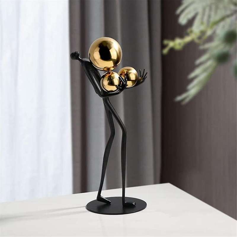 Creativity Figure Statue Modern Abstract Art Metal Iron Art Sculpture Home Decoration Living Room Be
