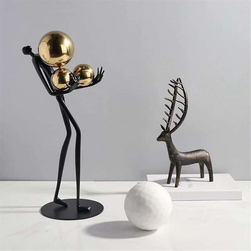 Creativity Figure Statue Modern Abstract Art Metal Iron Art Sculpture Home Decoration Living Room Be