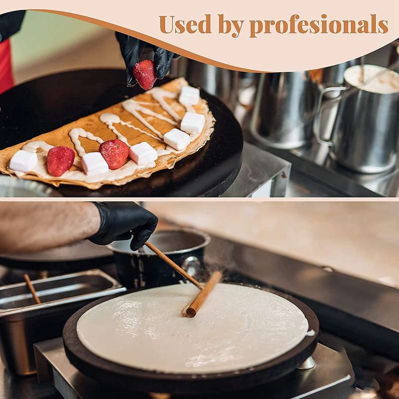 Crepe Spreader Spatula and Ladle Kit, and Medium Versatile Pancake Tool,convenient Size for Nonstic