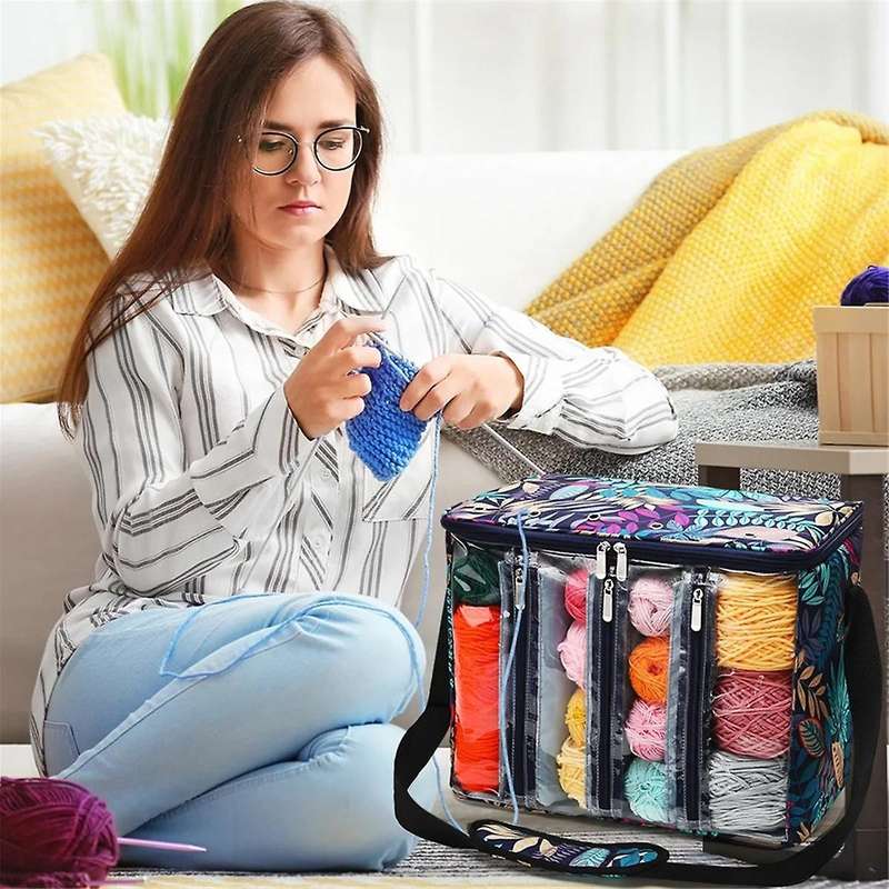 Crochet Bag Knitting Bags, Organizer, Traveling Crochet Bags Yarn Bag for Carrying Crochet Hooks, Kn