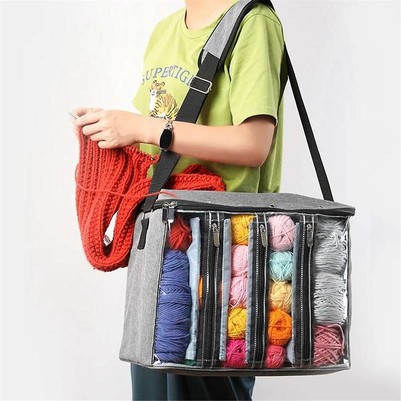 Crochet Bag Knitting Bags, Organizer, Traveling Crochet Bags Yarn Bag for Carrying Crochet Hooks, Kn