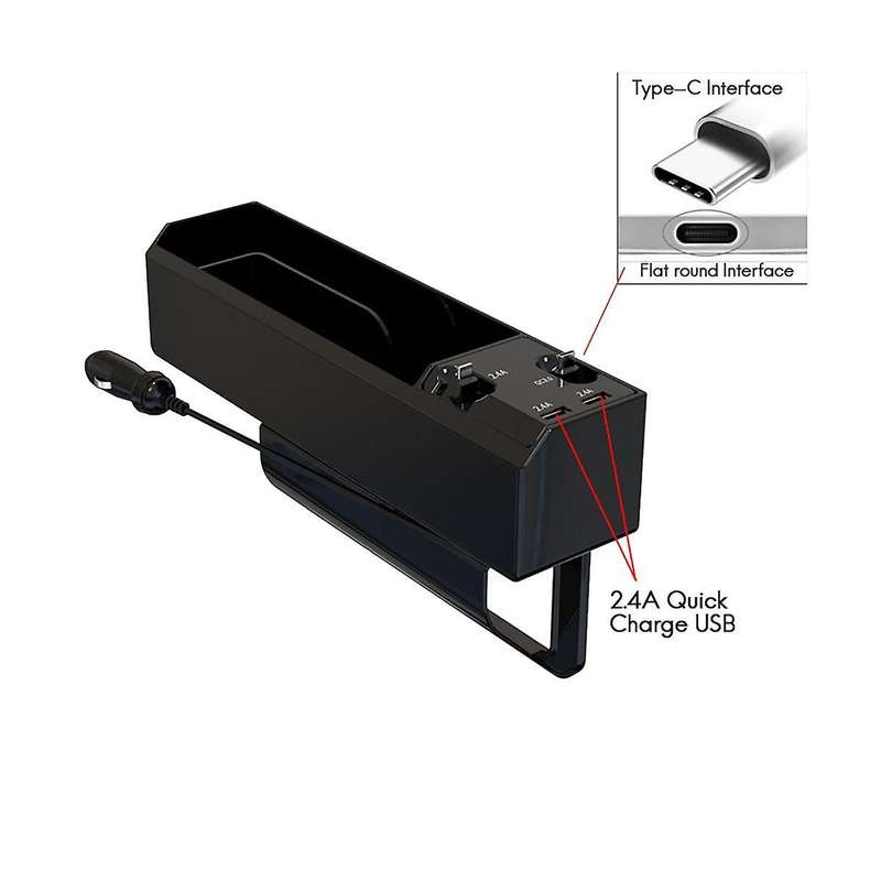Crevice Storage Box Front Storage Box Multifunctional Storage Box Storage Box with Dual Usb Car Sup