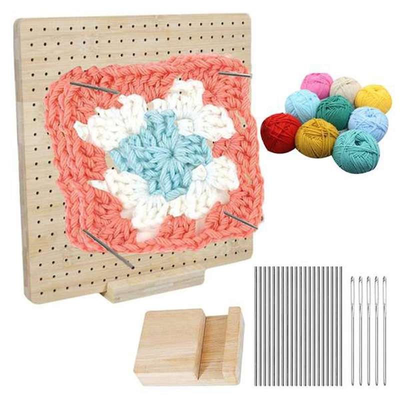 Crochet Blocking Board,granny Square Blocking Board with Pegs, Blocking Mats for Knitting Rod Pins a
