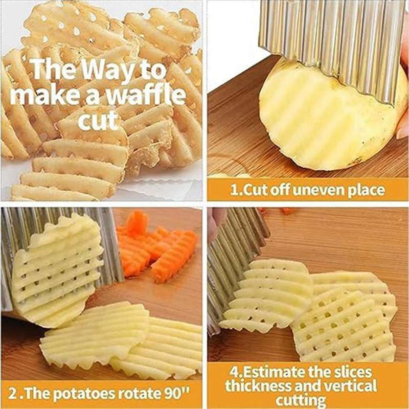 Crinkle Cutter,wavy Potato Knife,crinkle Fry Cutter,stainless Potato Cucumber Wavy Edged,crinkle Cut