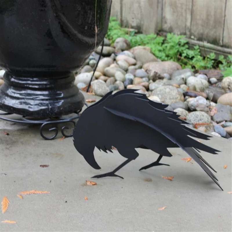 Crow Garden Sculpture Crow 3D Garden Sculpture Ornament (Thinking Crow)