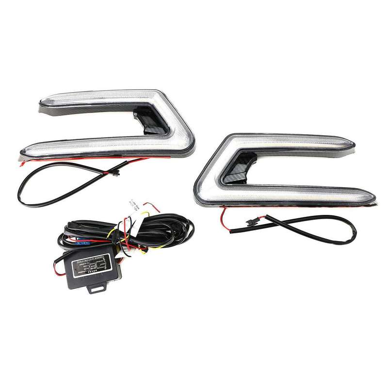 C-Ring LED Daytime Running Light Fog Lamp with Turn Signal for 2018-2020 L LE XLE