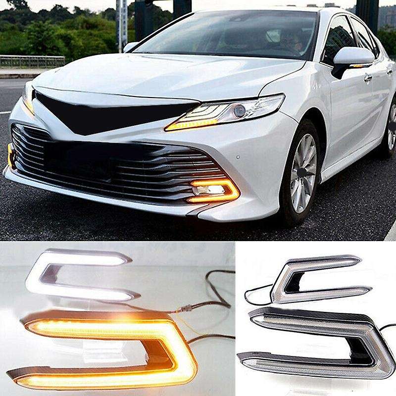 C-Ring LED Daytime Running Light Fog Lamp with Turn Signal for 2018-2020 L LE XLE