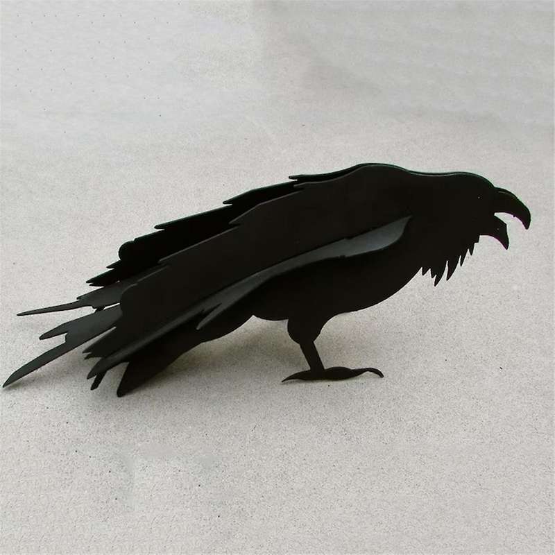 Crow Garden Sculpture Crow 3D Garden Sculpture Ornament ( Crow)