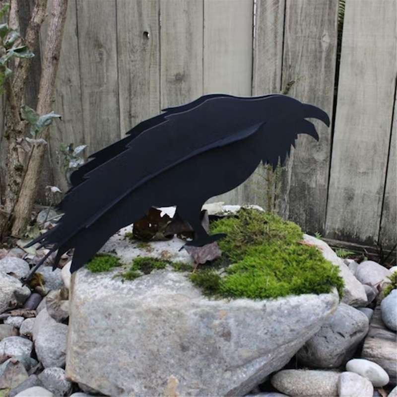 Crow Garden Sculpture Crow 3D Garden Sculpture Ornament ( Crow)