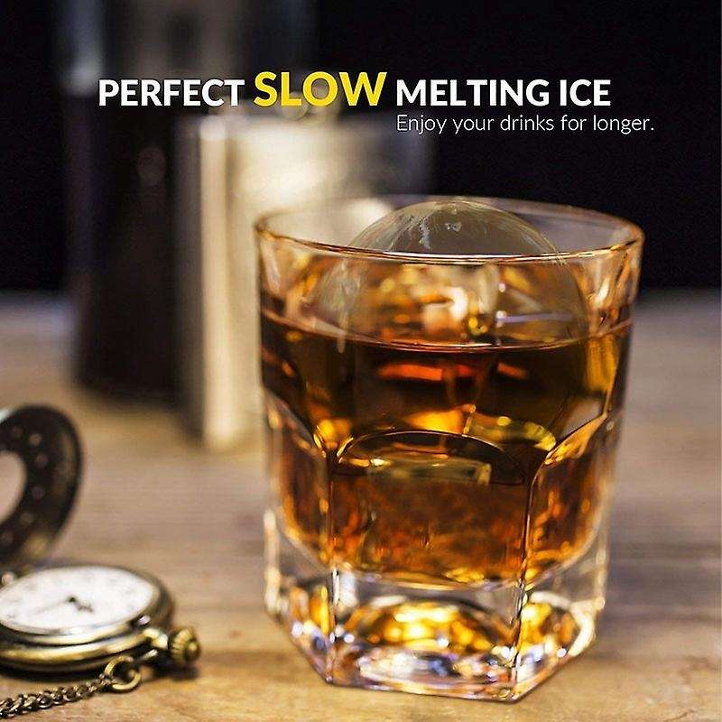 Crystal Clear Ice Ball Maker - Ice Ball Spherical Whiskey Tray Mould Maker(Bubble-Free, 2-Cavity 2.3