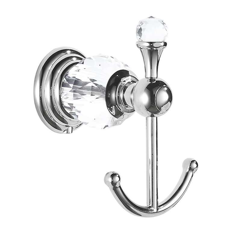 Crystal Towel Hook, Silver Robe Hooks, Bathroom Hand Towel Wall Hanger for Clothes Closet Wall Mount