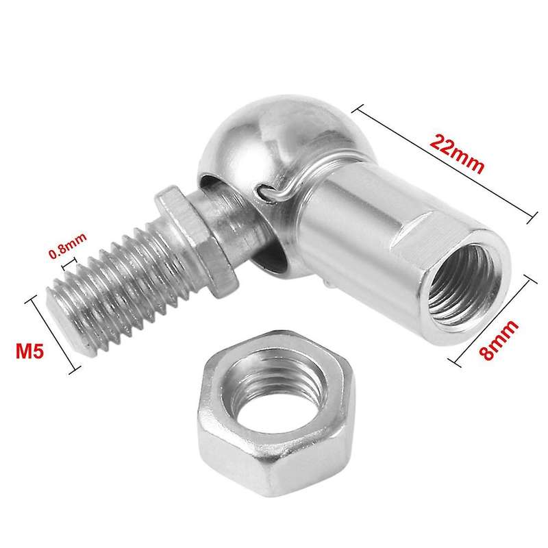CS8, Rod End Ball with Stud, M5X0.8mm Carbon Steel 4Pcs,Ball Joint