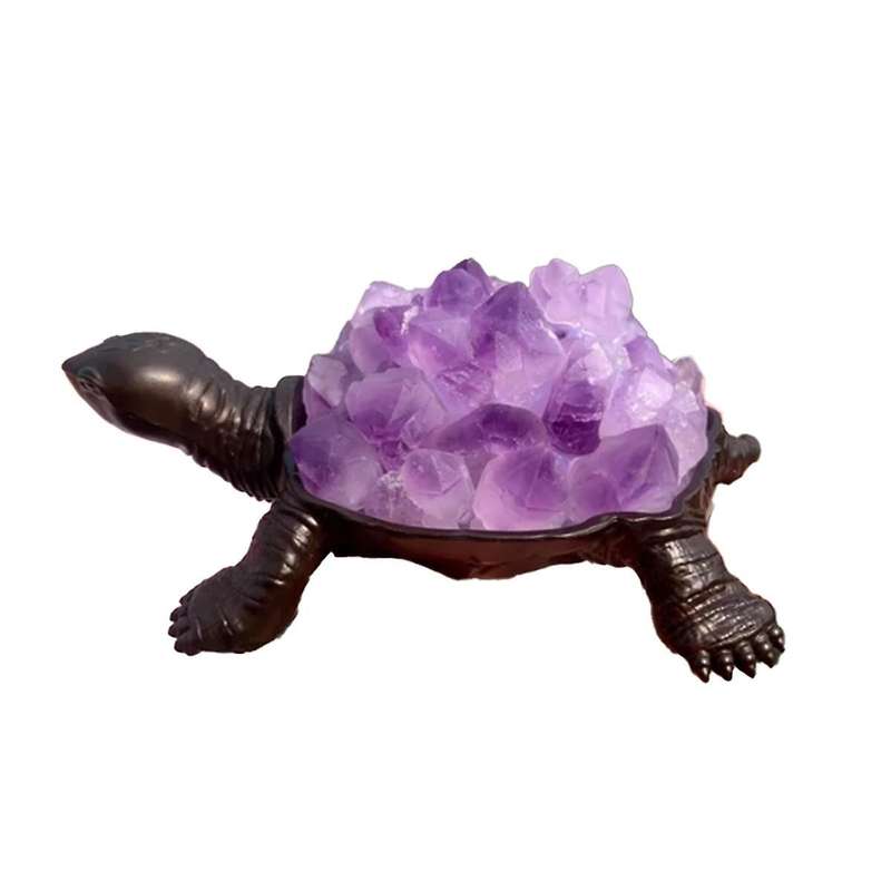 Crystal Stone Tooth Turtle Cute Animal Figurines Healing Statue for Home Decoration Child Collection