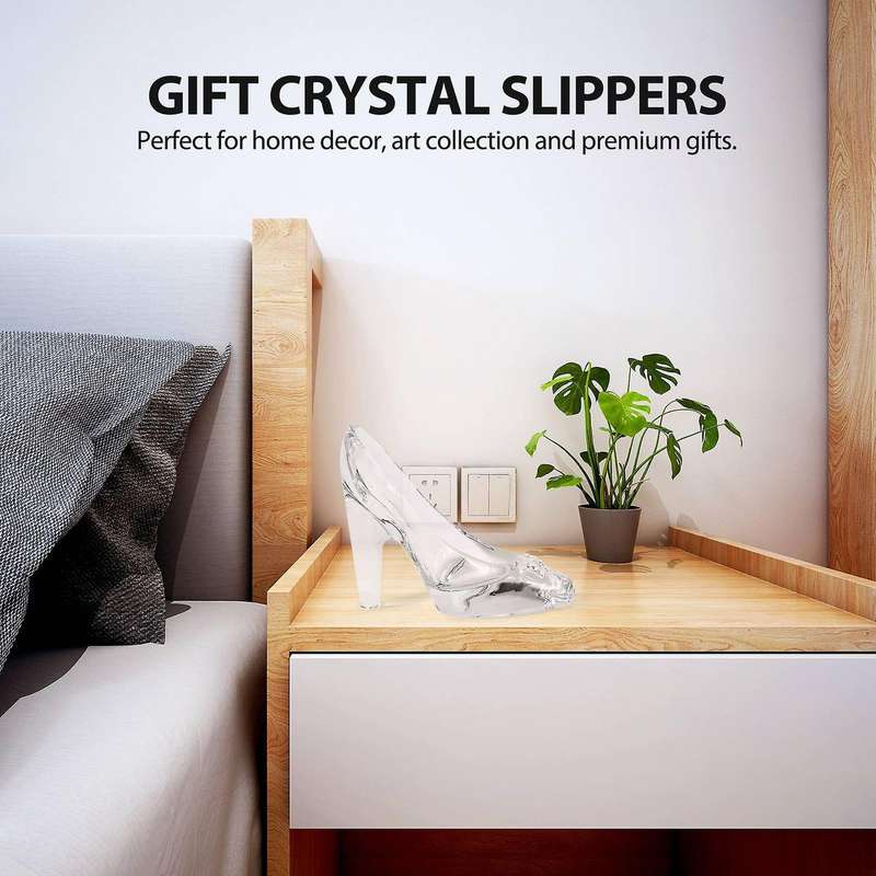 Crystal Shoes Glass Home Decor Cinderella High-Heeled Shoes