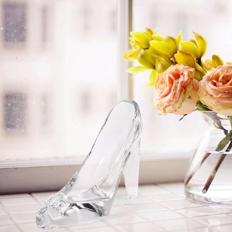 Crystal Shoes Glass Home Decor Cinderella High-Heeled Shoes