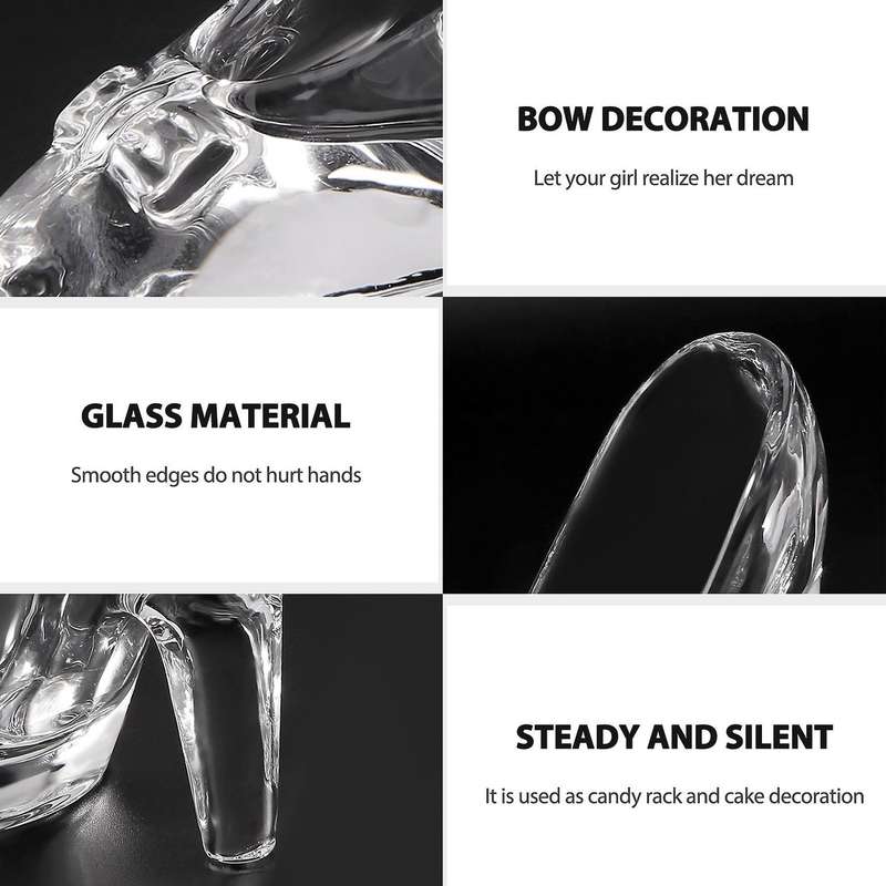 Crystal Shoes Glass Home Decor Cinderella High-Heeled Shoes