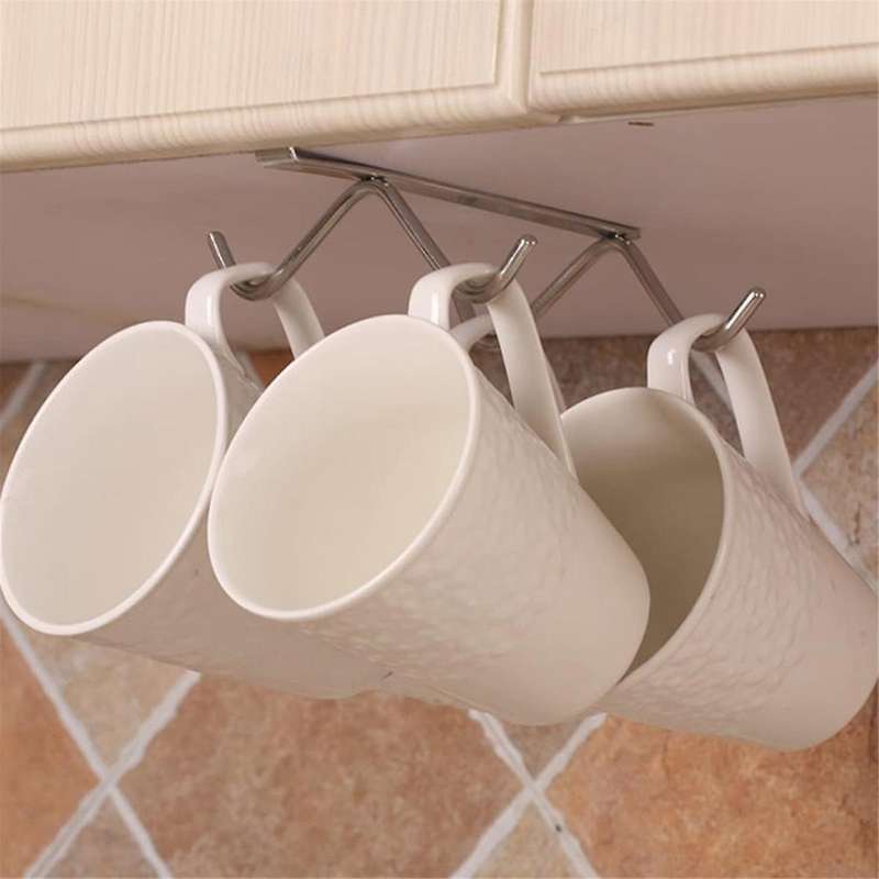 Cup Hanger Coffee Mug Hooks Under Nail-Free Shelf Under Cabinet Cup Hooks Coffee Cup Hooks Cup Hang