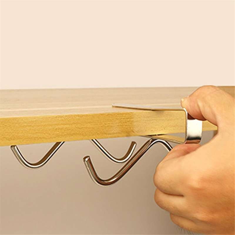 Cup Hanger Coffee Mug Hooks Under Nail-Free Shelf Under Cabinet Cup Hooks Coffee Cup Hooks Cup Hang