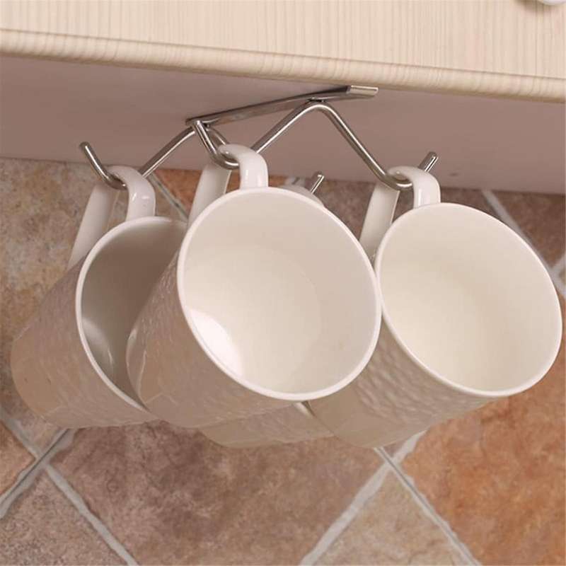 Cup Hanger Coffee Mug Hooks Under Nail-Free Shelf Under Cabinet Cup Hooks Coffee Cup Hooks Cup Hang