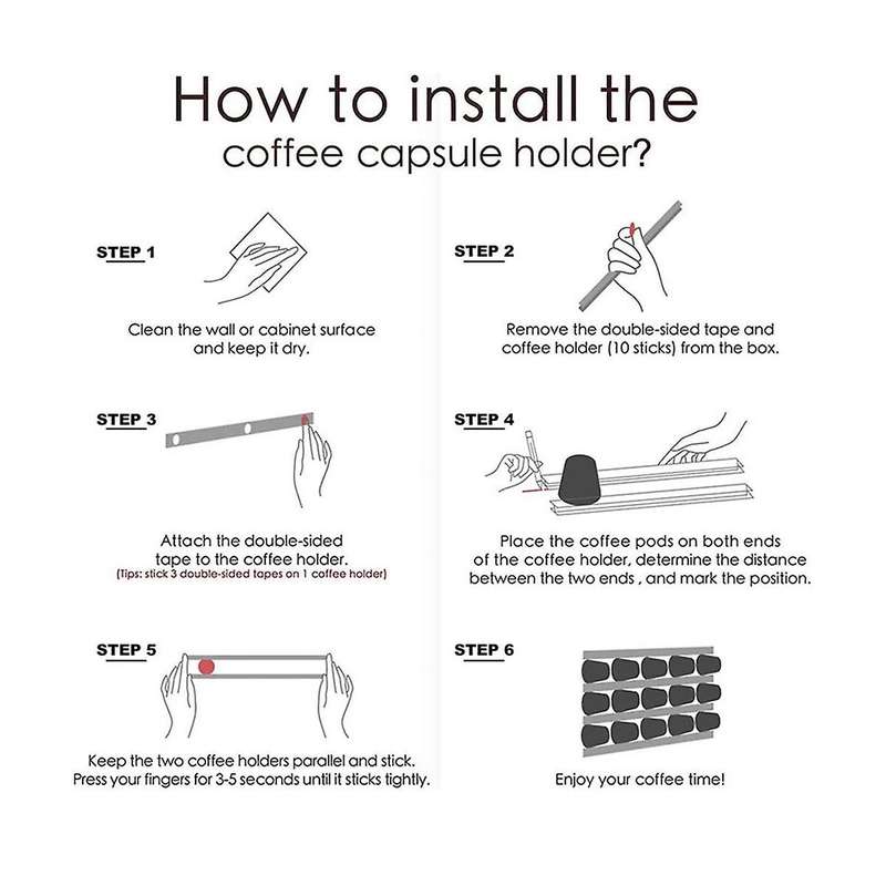 Cup Holder Coffee Pod Holder Self Adhesive Coffee Pods Holder for Any Coffee Pods Organizer Station