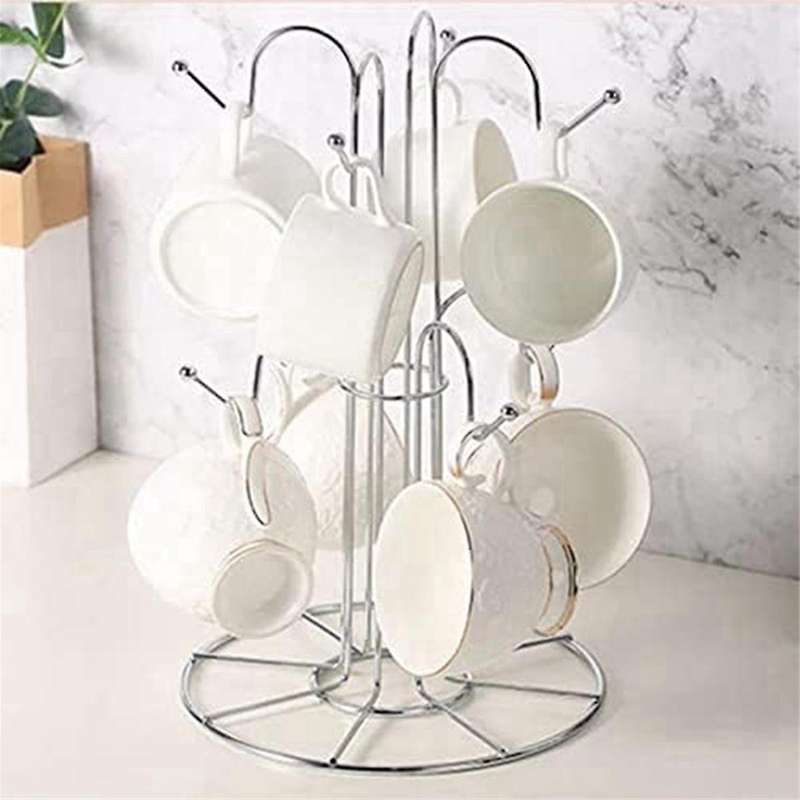 Cup Drying Rack with 8 Hooks Drainer Mug Tree Mug Organizer for Home Desktop