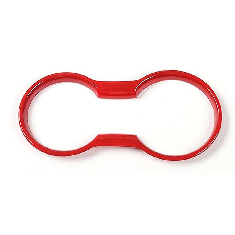 Cup Holder Cover Frame Trim ABS for 2015 2016 2017 2018 2019 2020 Interior Accessories (Red)