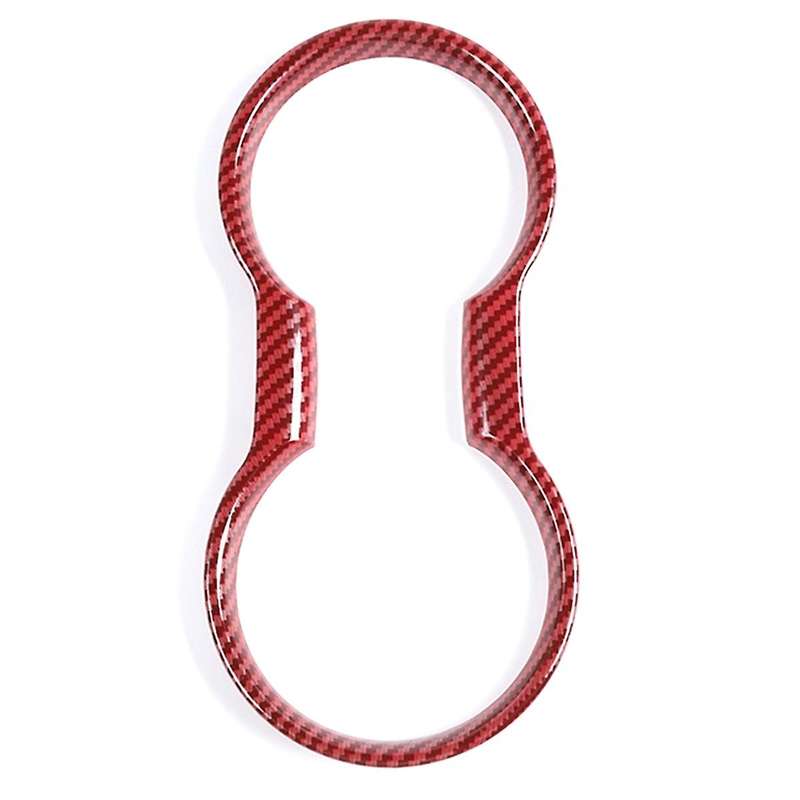 Cup Holder Cover Frame Trim ABS for 2015 2016 2017 2018 2019 2020 Interior Accessories (Red Carbon F