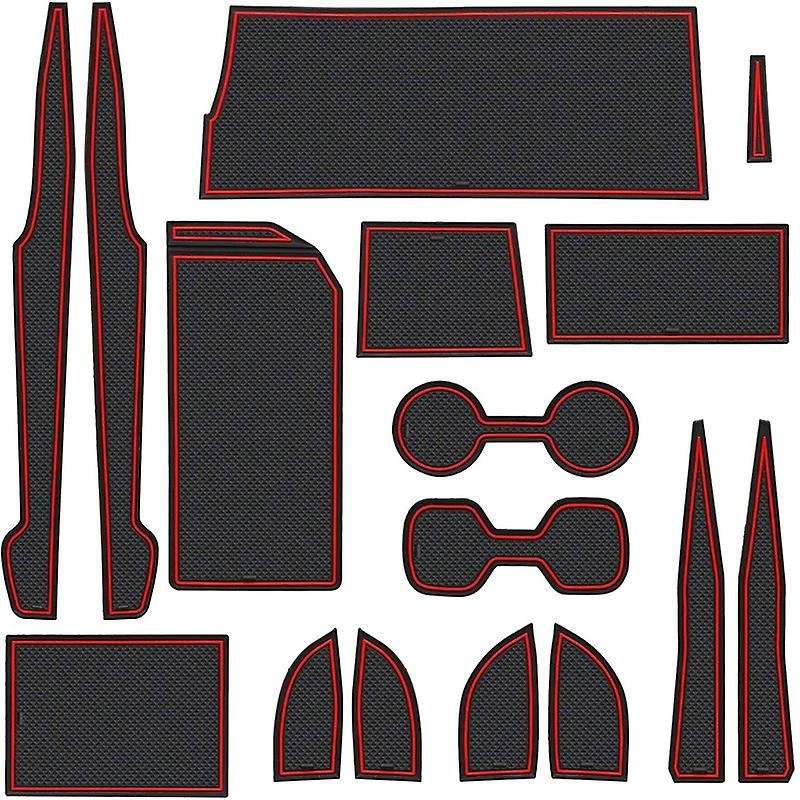 Cup Holder Insert for 2018 2019 2020 2021 Center Console Liner Organizer Door Pocket Mats Pad, 16 PC