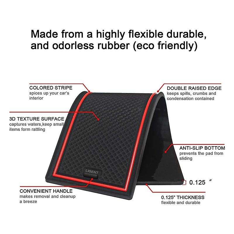Cup Holder Insert for 2018 2019 2020 2021 Center Console Liner Organizer Door Pocket Mats Pad, 16 PC