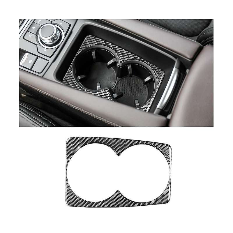 Cup Holder Frame Panel Trim Decoration Soft Carbon Fiber for Axela 2017 2018 Accessories
