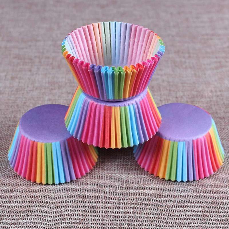 Cupcake Baking Paper Cups Muffin Cupcake Liners Colorful Rainbow Combo Disposable Baking Cups Set S
