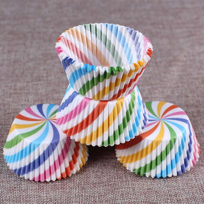 Cupcake Baking Paper Cups Muffin Cupcake Liners Colorful Rainbow Combo Disposable Baking Cups Set S