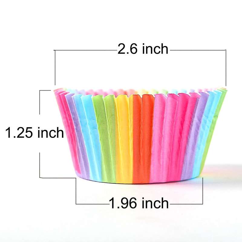 Cupcake Baking Paper Cups Muffin Cupcake Liners Colorful Rainbow Combo Disposable Baking Cups Set S