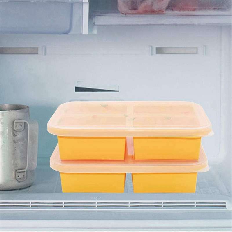Cup Silicone Freezing Tray with Lid,2 Pc ,Easy-Release Silicone Freezer Tray,Food Freezer ,Freeze a