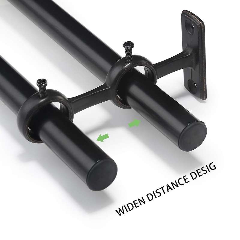 Curtain Rod Bracket Sturdy Adjustable Double Curtain Rod Brackets Curtain Rod Holders for Diameter